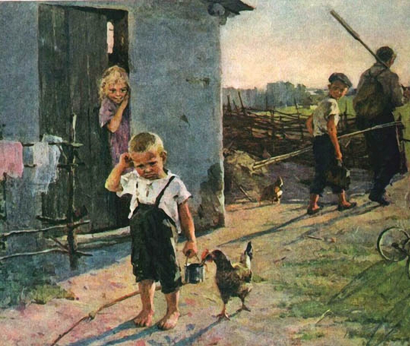 Сочинение по картине О.В. Поповича «Не взяли на рыбалку»